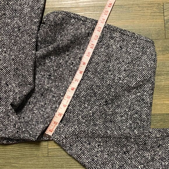 Michael Kors Collection Italy Black White Textured Wool Mid Rise Straight Pant 4 - Picture 10 of 11